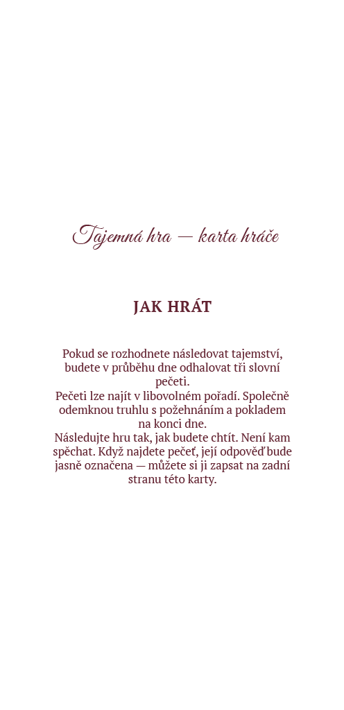 První hráčská karta