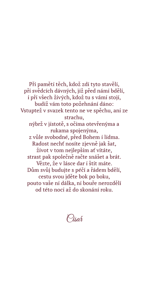Finální výsledek požehnání